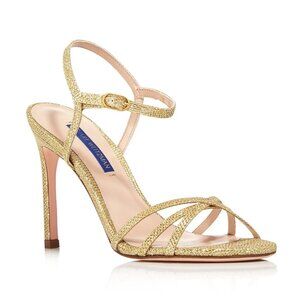 Stuart Weitzman Womens Starla 105 High Heel Sandals Medium Color Gold Noir